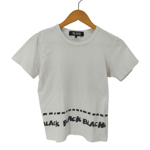 ブラックコムデギャルソン BLACK COMME des GARCONS ヘムロゴ プリント Tシャツ ピチT レディース JPN:S