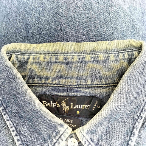 ラルフローレン RALPH LAUREN BLAIRE ポニー 刺繍 デニム L/S ボタンダウン シャツ メンズ import:XL