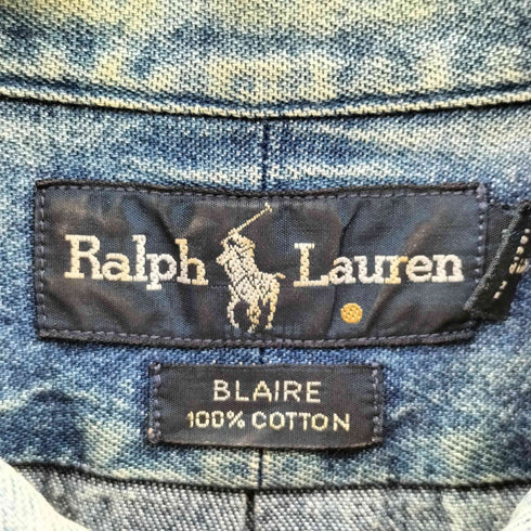 ラルフローレン RALPH LAUREN BLAIRE ポニー 刺繍 デニム L/S ボタンダウン シャツ メンズ import:XL
