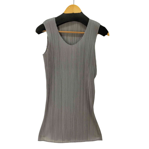 プリーツプリーズイッセイミヤケ PLEATS PLEASE ISSEY MIYAKE プリーツ Vネック ノースリーブ ロング レディース JPN:3