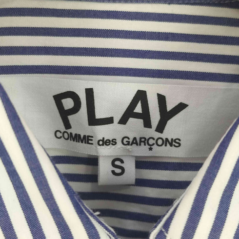 プレイコムデギャルソン PLAY COMME des GARCONS 22SS ロゴワッペン ストライプ レギュラーカラーシャツ レディース JPN:S