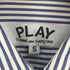 プレイコムデギャルソン PLAY COMME des GARCONS 22SS ロゴワッペン ストライプ レギュラーカラーシャツ レディース JPN:S