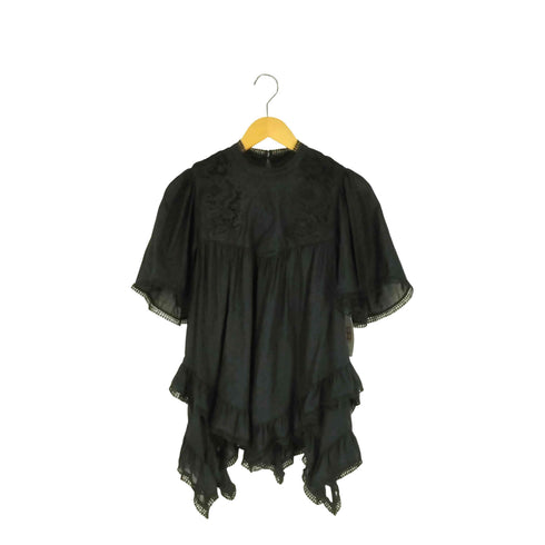 オールセインツ ALLSAINTS 21SS Nico Top 花柄 レース アシンメトリー 切替 ブラウス レディース 155/76A