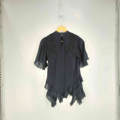 オールセインツ ALLSAINTS 21SS Nico Top 花柄 レース アシンメトリー 切替 ブラウス レディース 155/76A