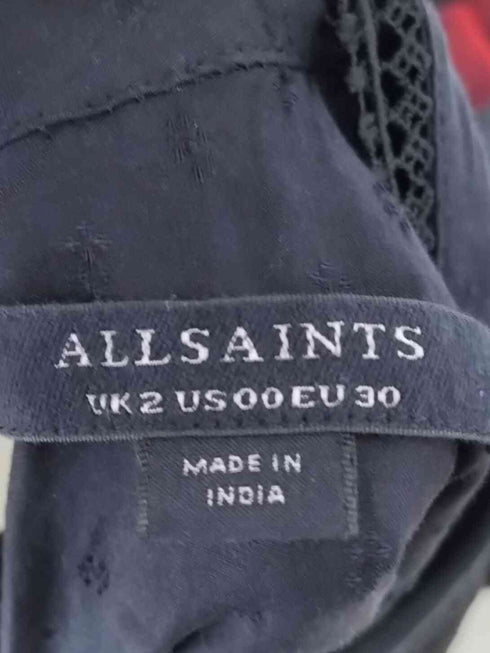 オールセインツ ALLSAINTS 21SS Nico Top 花柄 レース アシンメトリー 切替 ブラウス レディース 155/76A