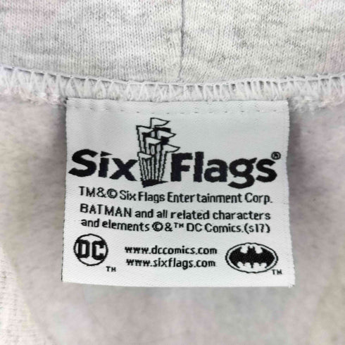 SIX FLAGS アメコミキャラクター ロゴ プリントパーカー メンズ import:L