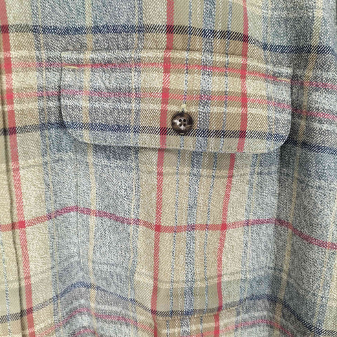 エディーバウアー Eddie Bauer 90s 白タグ マドラスチェック フラップポケット ボタンダウンシャツ メンズ import:M