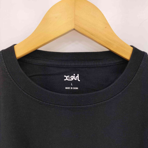 エックスガール X-girl フロントプリントデザイン クルーネックTシャツ レディース import:L