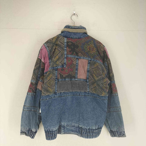 NEW YORK GIRL Y2K パッチワーク 総柄 デニム ジャケット レディース import:M