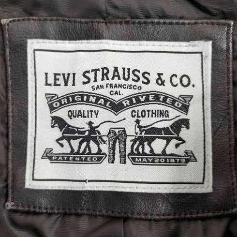 リーバイス Levis フェイクレザー シングルライダースジャケット メンズ import:XL