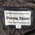 PERMA STONE 裏地キルティング パワーショルダー 比翼ジップ レザー ジャケット メンズ import:L