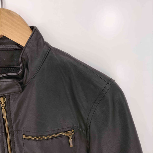 ザラ ZARA TRF トラファルック レザー シングルライダースジャケット レディース import:S