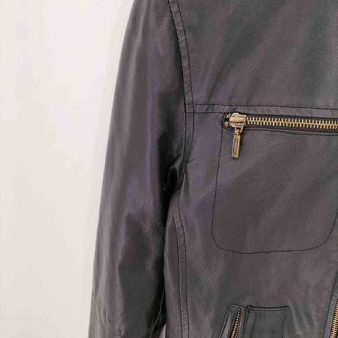 ザラ ZARA TRF トラファルック レザー シングルライダースジャケット レディース import:S