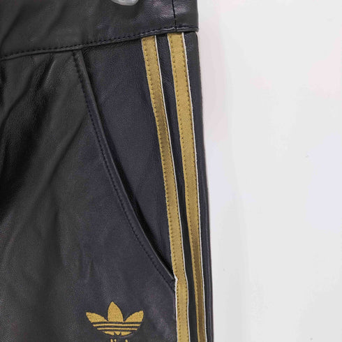 アディダス adidas 羊革 トレフォイルロゴ レザートラックパンツ メンズ 0