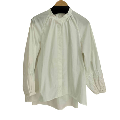 quaranciel 26SS REPREVE バンドカラー ギャザー パフ シャツ ブラウス レディース FREE