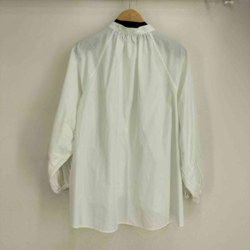 quaranciel 26SS REPREVE バンドカラー ギャザー パフ シャツ ブラウス レディース FREE