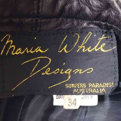 Maria White Designs 2タックレザーパンツ メンズ 34