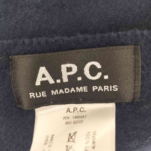 アーペーセー A.P.C. ロゴ刺繍 ウール マフラー メンズ