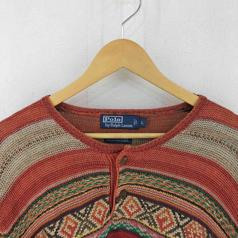 ポロバイラルフローレン Polo by RALPH LAUREN ヘンリーネック シルク混 リネンニット トップス メンズ import:L