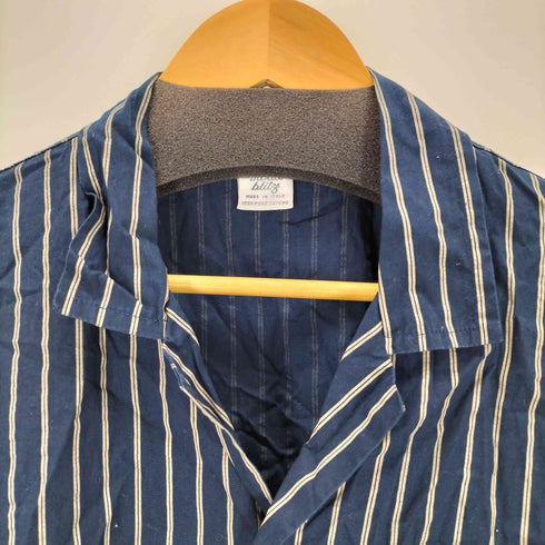 moda blitz イタリア製 ストライプレギュラーカラーL/S シャツ メンズ