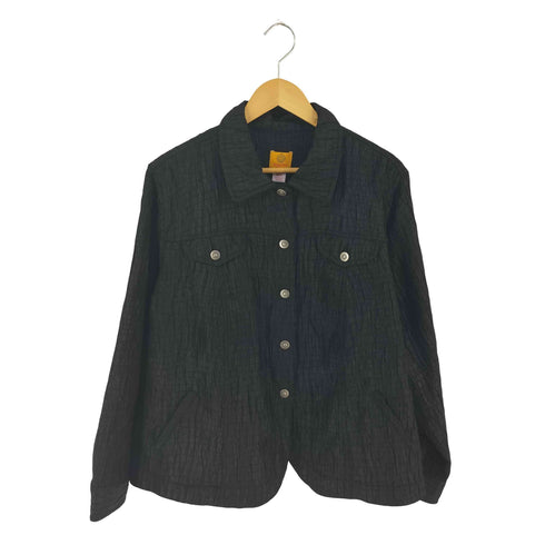 Ruby Rd シワ加工 タックボタンシャツ レディース