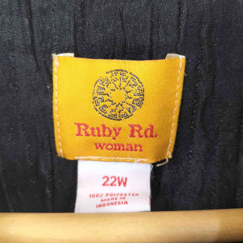 Ruby Rd シワ加工 タックボタンシャツ レディース