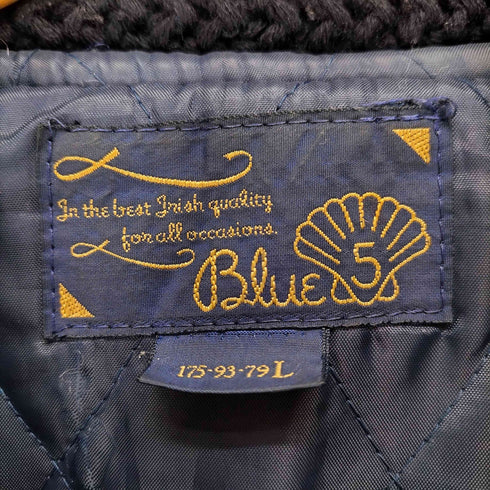ロイヤルネイビー ROYAL NAVY BLUE 5 金ボタン ショールカラー キルティング裏地 ウール ピーコート メンズ import:L