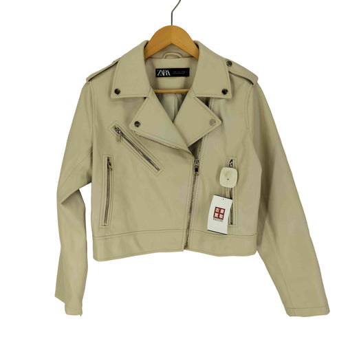 ザラ ZARA フェイクレザー ダブルライダースジャケット レディース import:L