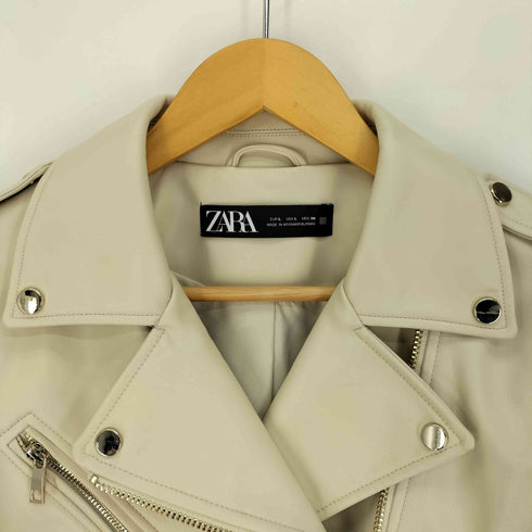 ザラ ZARA フェイクレザー ダブルライダースジャケット レディース import:L