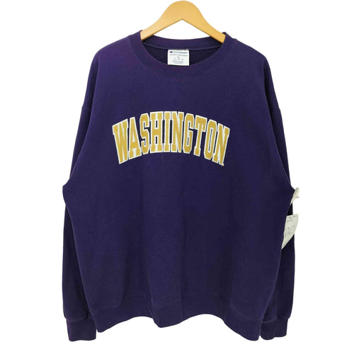 チャンピオン Champion ワッペン 刺繍 カレッジロゴ 裏起毛 クルーネック スウェット メンズ import:XL