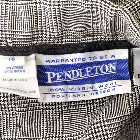 ペンドルトン PENDLETON USA製 ウールプリーツチェックスカート レディース 16