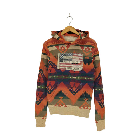 デニムアンドサプライラルフローレン DENIM&SUPPLY RALPH LAUREN 星条旗刺繍ネイティブ柄プルオーバーパーカー メンズ XS