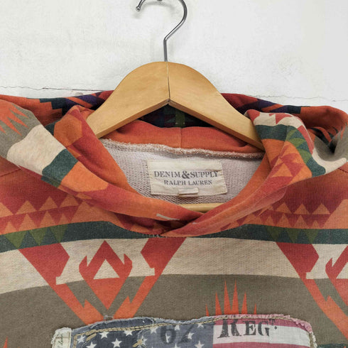 デニムアンドサプライラルフローレン DENIM&SUPPLY RALPH LAUREN 星条旗刺繍ネイティブ柄プルオーバーパーカー メンズ XS