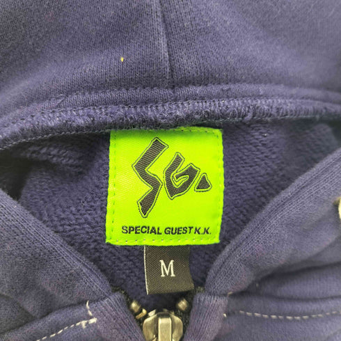 SPECIAL GUEST K.K スタッズ付フロント刺繍ジップパーカー street メンズ M