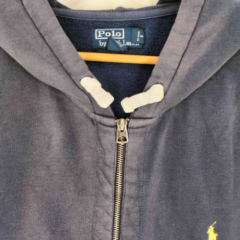 ポロバイラルフローレン Polo by RALPH LAUREN 90S ポニー刺繍 フードサーマル コットンポリ ジップアップ パーカー メンズ import:XL