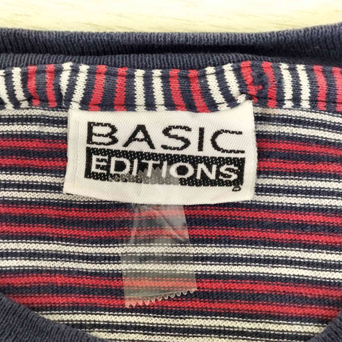 ベーシックエディションズ BASIC EDITIONS 90S シングルステッチ クルーネックマルチボーダーTシャツ メンズ
