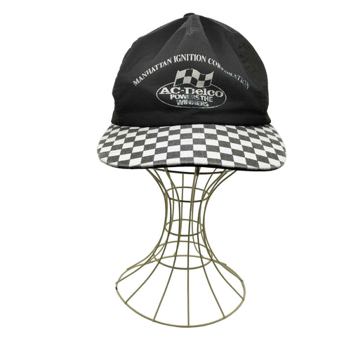 00S Sport Cap ボディ AC DELCO 企業ロゴ チェカード レーシング スナップバック 6パネル キャップ メンズ ONE SIZE