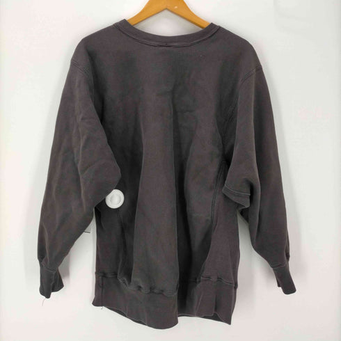 チャンピオン Champion 80S USA製 トリコタグ REVERSE WEAVE WARMUP リバースウィーブ 目 ロゴ 刺繍 コットン アクリル 混紡 ブラック スウェット トレーナー 袖目無し メンズ import:XL