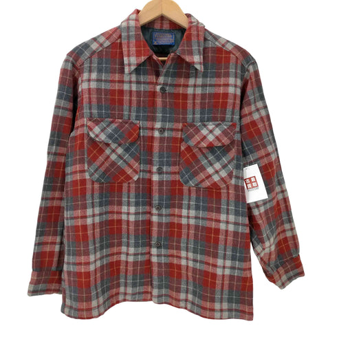 ペンドルトン PENDLETON 70S USA製 PURE VIRGIN WOOL バージン ウール 開襟 オープンカラー L/S タータン チェック ネル ボード シャツ メンズ import:M