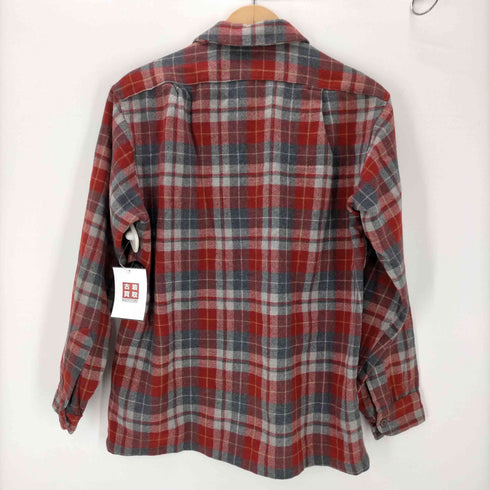 ペンドルトン PENDLETON 70S USA製 PURE VIRGIN WOOL バージン ウール 開襟 オープンカラー L/S タータン チェック ネル ボード シャツ メンズ import:M