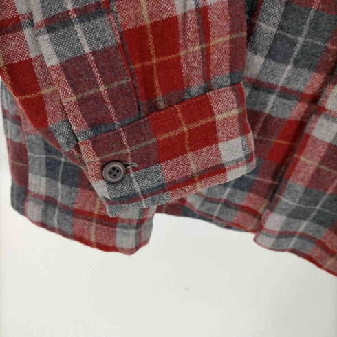 ペンドルトン PENDLETON 70S USA製 PURE VIRGIN WOOL バージン ウール 開襟 オープンカラー L/S タータン チェック ネル ボード シャツ メンズ import:M