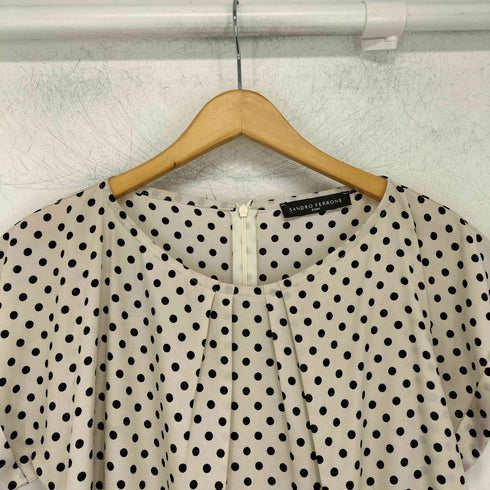 sandoro ferrone ドットプリーツワンピース イタリア製 レディース EUR:46