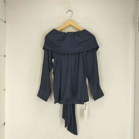 ミースロエ MIESROHE オフショルダーサテンドレスシャツ elegance レディース F