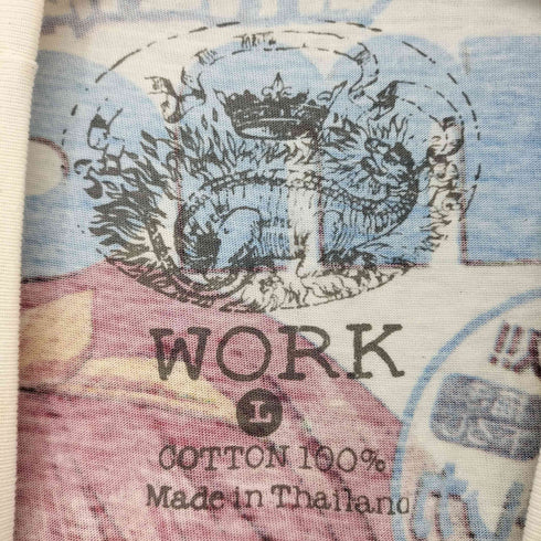 WORK 00s クルーネック ショートスリーブ 両面プリント アニメTシャツ Y2K メンズ JPN:L