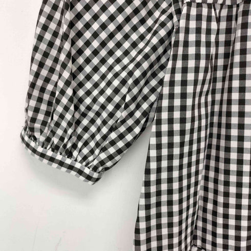 ザラ ZARA ギンガムチェック ティアードミニワンピース レディース import:M