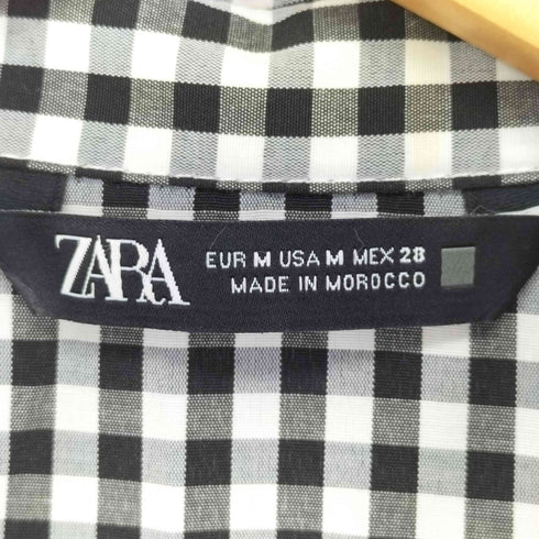 ザラ ZARA ギンガムチェック ティアードミニワンピース レディース import:M