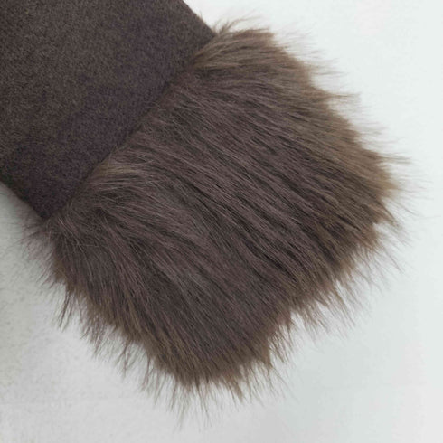 ザラ ZARA コントラストニットフェイクファージャケット レディース S