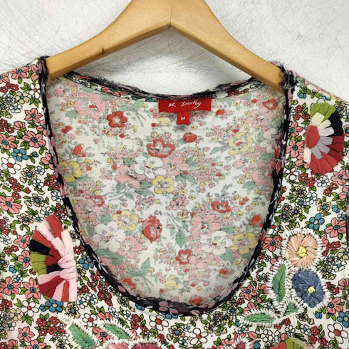 derhy フラワー刺繍 レーヨンカットソー レディース import:M