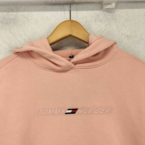 トミーヒルフィガー TOMMY HILFIGER ロゴプリント クロップド プルオーバー パーカー レディース