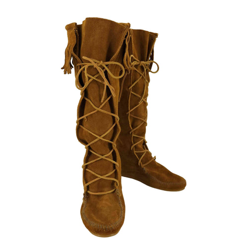 ミネトンカ Minnetonka Front Lace Hardsole Knee High Boot レディース US:7